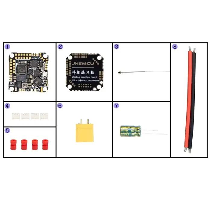 Contrôleur de vol GHF435AIO 20A 2-4S avec OSD Baro Blackbox 16 mo GPS récepteur ELRS 2.4G intégré po