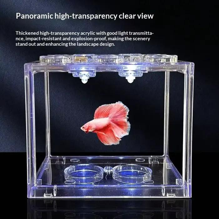 [Nouveau] Mini aquarium en acrylique, boîte pour reptiles, aquarium empilable, cylindre paysager, algues marines pour la décoration de la maison et du bureau