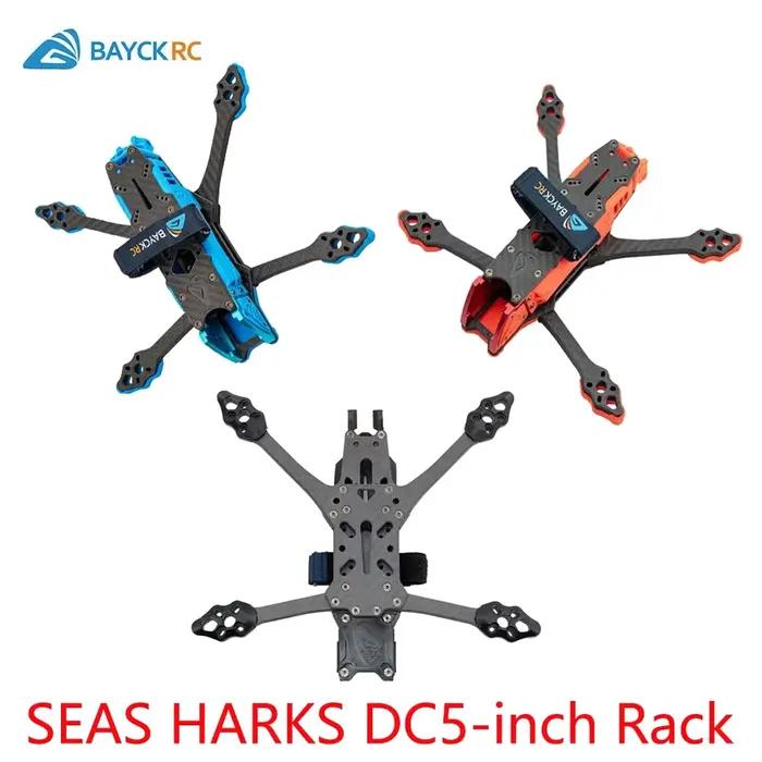 Drone de course FPV HawkSpeed SEAS HARKS DC avec cadre de 5 pouces, bras de 6 mm et hélices de 5 pouces pour passionnés de vol et photographes aériens