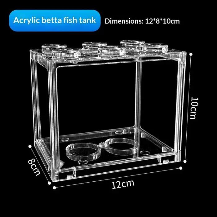[Nouveau] Mini aquarium en acrylique, boîte pour reptiles, aquarium empilable, cylindre paysager, algues marines pour la décoration de la maison et du bureau