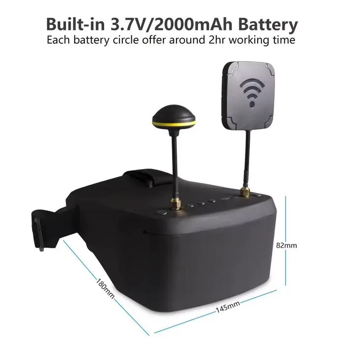 EV800D FPV lunettes 5.8G 40CH 5 pouces 854*480 casque vidéo DVR diversité pour Drone RC avec batterie