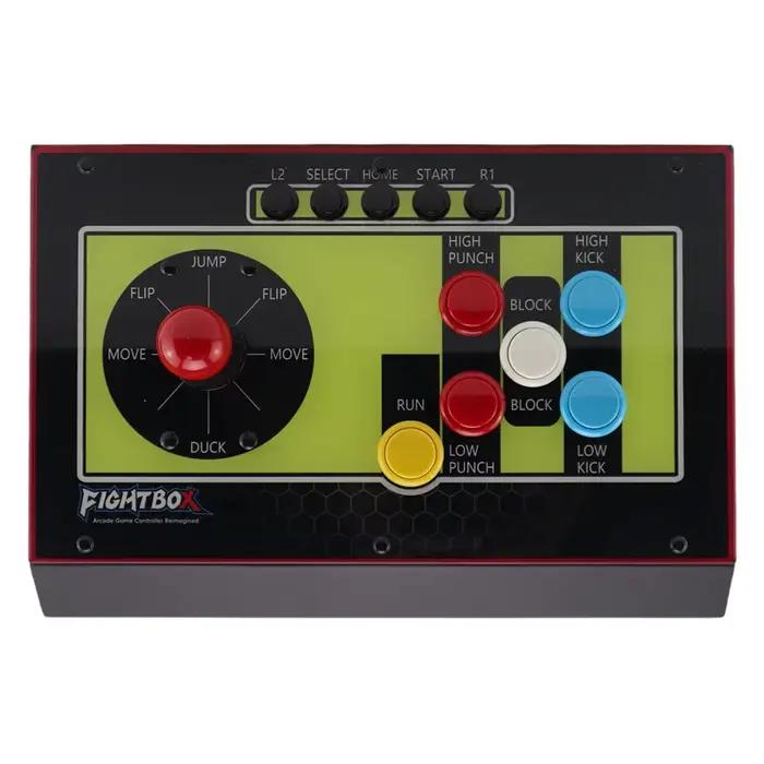 Manette de jeu d'arcade FightBox R8-J style hitbox avec boutons Sanwa et joystick 8 directions, carte avancée RP2040 intégrée pour PC/PS4/SWITCH