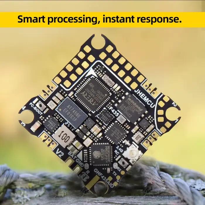 JHEMCU GHF435AIO V2 contrôleur de vol FC récepteur ELRS 2.4G intégré 20A ESC