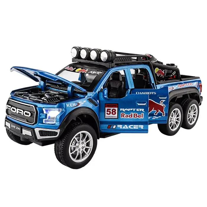 Modèle de camionnette tout-terrain Raptor F150 1:32 en alliage métallique moulé sous pression, décoration de bureau, objets de collection, cadeau de vacances