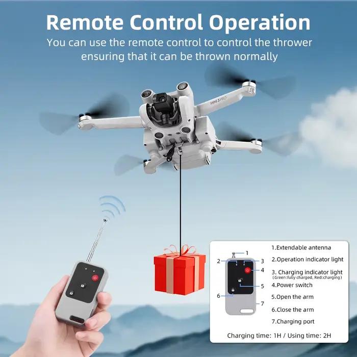 BRDRC Airdrop système lanceur pour DJI Mini 3/3 Pro livraison publicité appât de pêche lancer cadeaux Drone