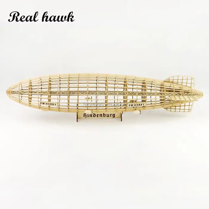 Real Hawk Leges DIY Modèle de construction 1:408 LZ-129 Hindenburg Zeppelin Dirigeable Longueur 600mm Jouet en bois Jouets de construction Cadeau RC