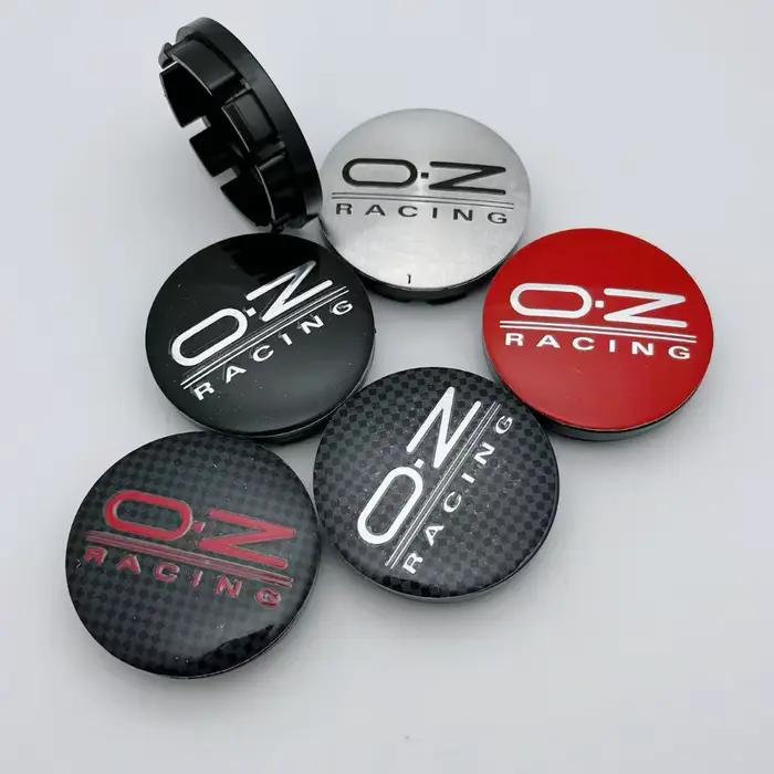 4 pièces Cache-moyeux de roue de voiture Ø 56 mm avec clips de 51 mm, emblème logo OZ O.Z Racing, accessoires de remplacement pour voiture