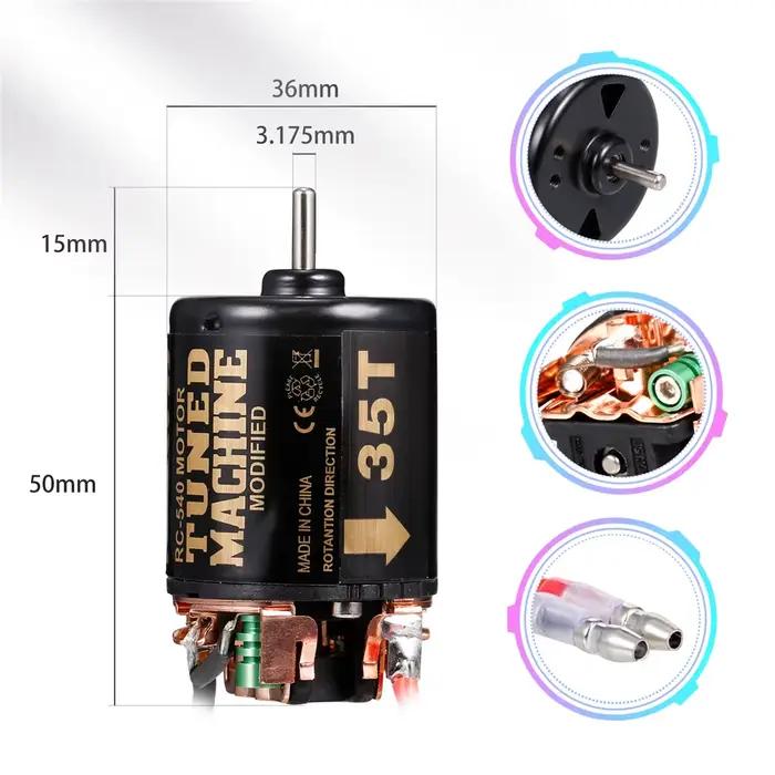 DSPOWER 540 moteur brossé étanche 13T 21T 35T 45T 55T 80T pour 1/10 RC voiture chenille axiale SCX10 90046 Traxxas TRX4 Redcat Gen8