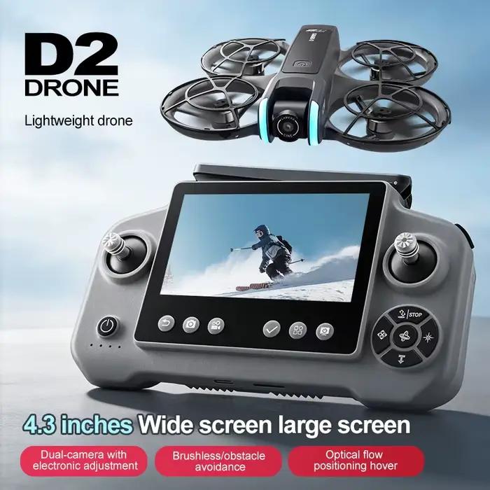 Drone Lenovo D2 8K avec caméra HD aérienne double, évitement intelligent des obstacles, moteur sans balais, GPS, grand écran et télécommande