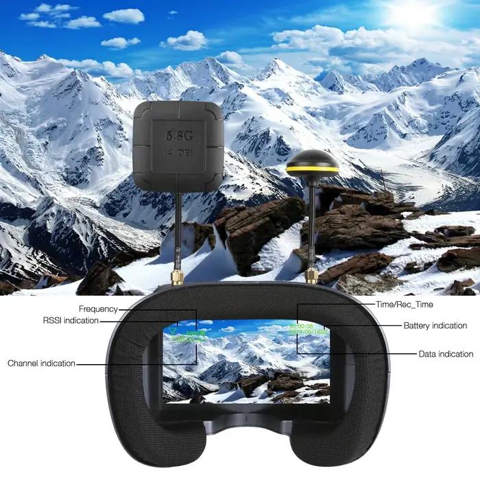 008D 5.8G 40CH 4.3 pouces 800*480 casque vidéo HD DVR diversité FPV lunettes avec caméra de batterie pour EV800D RC modèle RC FPV Drone