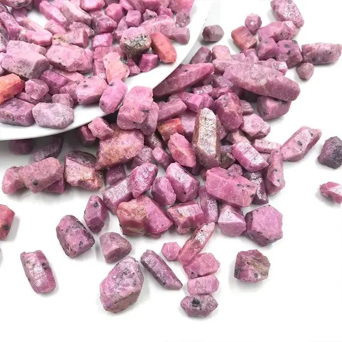 Gravier de Corindon Rouge Naturel, Spécimen Minéral Brut Rare, Objets de Collection, Utilisé pour la Fabrication de Bijoux, la Décoration de Jardin et de Maison