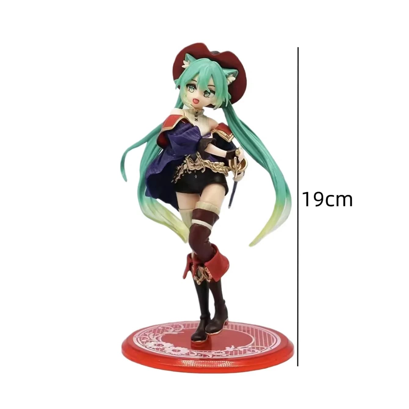 Hatsune Miku – Figurine d'anime de collection style conte de fées Fantaisie Mousquetaire en PVC dura