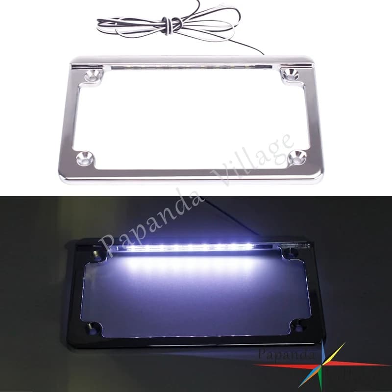 Cadre de plaque de planificateur incurvé à 12 ° pour Harley, lumière LED, cadre d'enregistrement, 7-