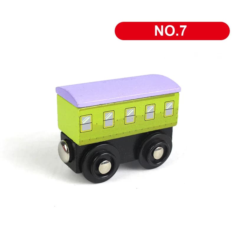 Jouet de train magnétique en bois, hélicoptère, voiture, camion, accessoires de voie ferrée en bois 