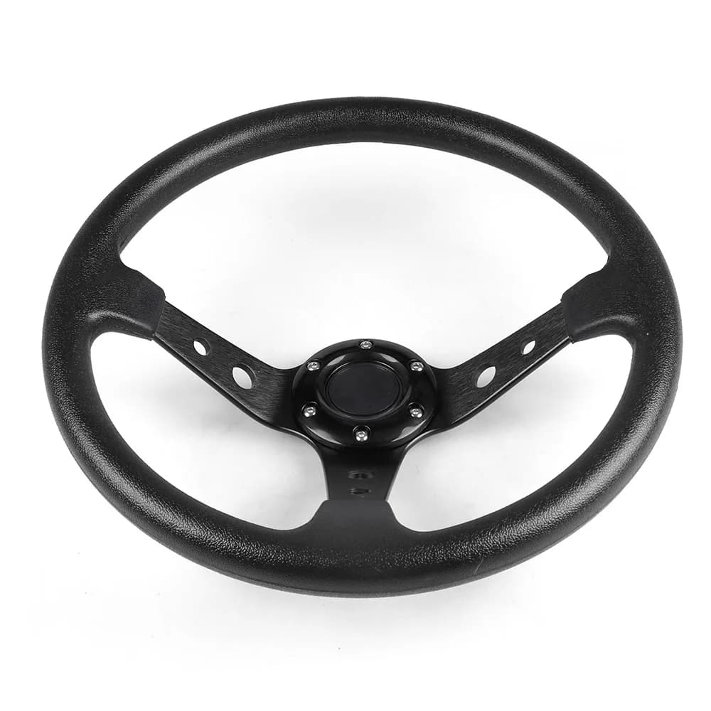 Volant de course de voiture en cuir PU, 14 pouces, 350mm, en alliage d'aluminium, plat de maïs profo