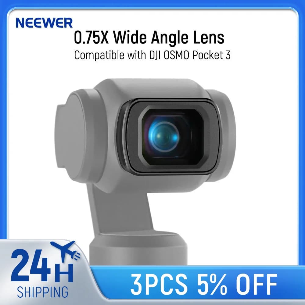 NEEWER Objectif grand angle 0,75X compatible avec DJI OSMO Pocket 3 FOV étendu de 108 °   Objectif d