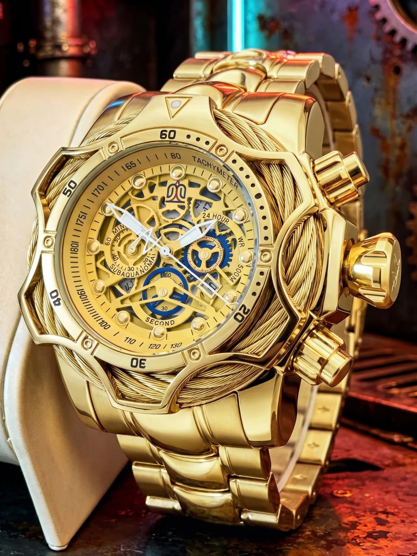 Montre à quartz pour homme Tough Guy Racing Style, grand cadran, montre pour homme unique, style str