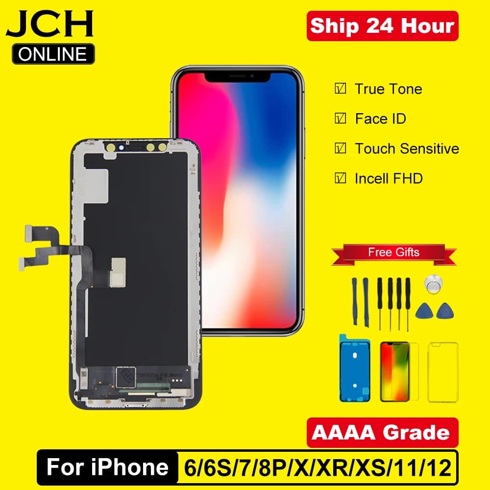 Écran LCD et numériseur tactile 3D parfait pour iPhone 6, 6S, 7, 8 Plus, X, XR, XS MAX, 11, et écran