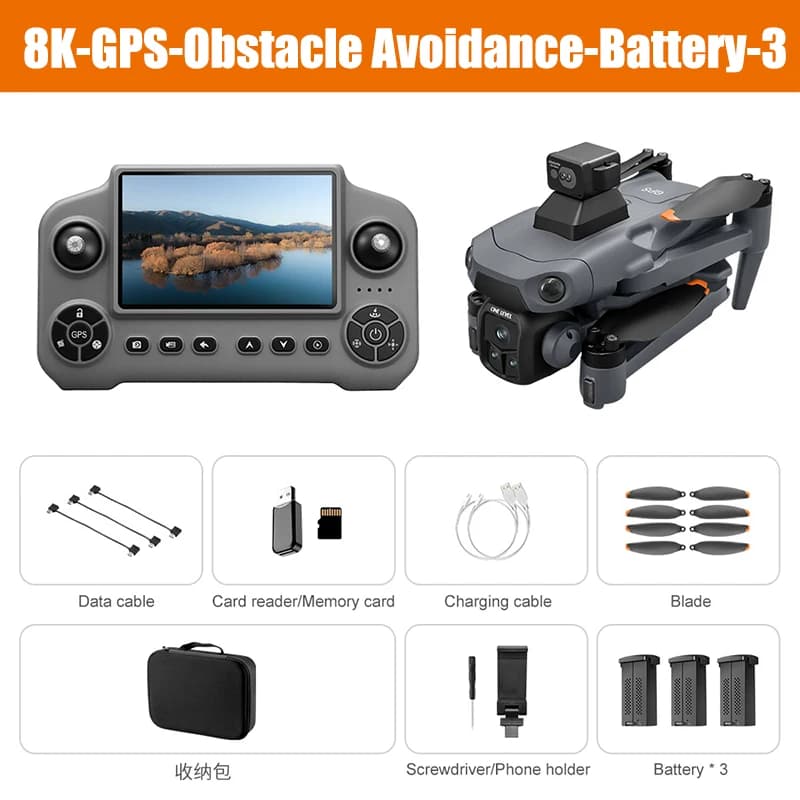 Drone GPS Lenovo V918 MAX 360 °   Drone quadricoptère RC sans balais avec évitement d'obstacles par 