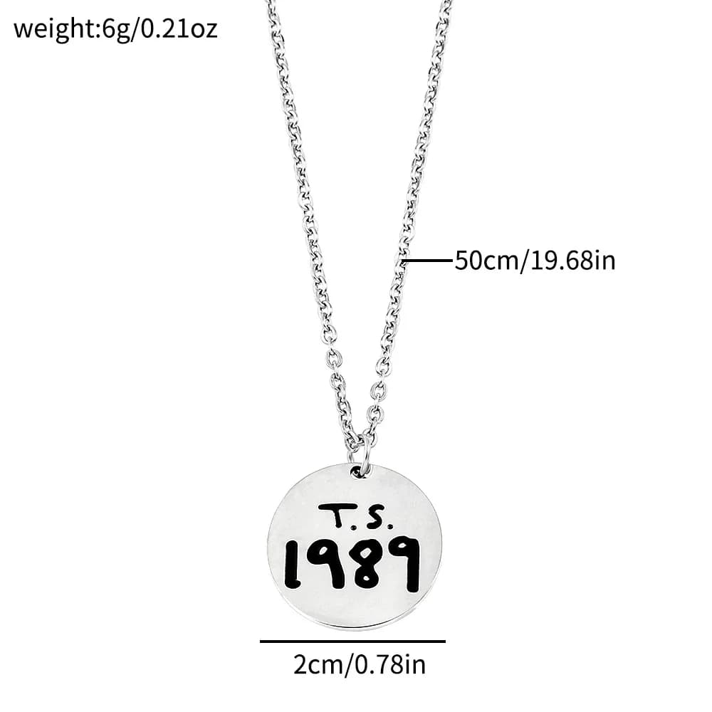 Collier pendentif créatif Taylor Swift TS 1989 avec lettre, accessoire de bijouterie tendance pour l