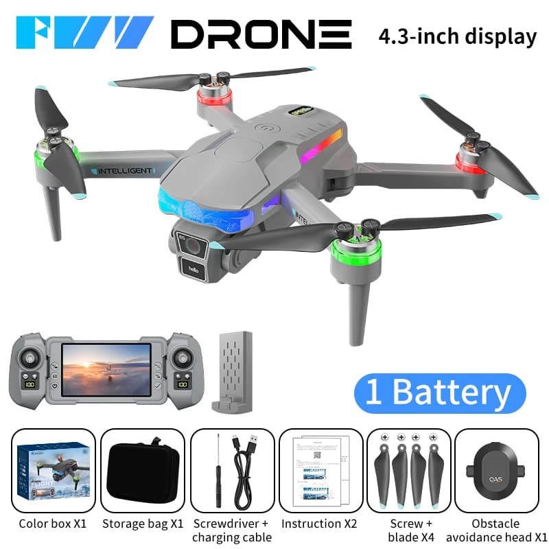 Drone de contrôle d'écran F177, caméra professionnelle 8K, photographie aérienne HD, double caméra o