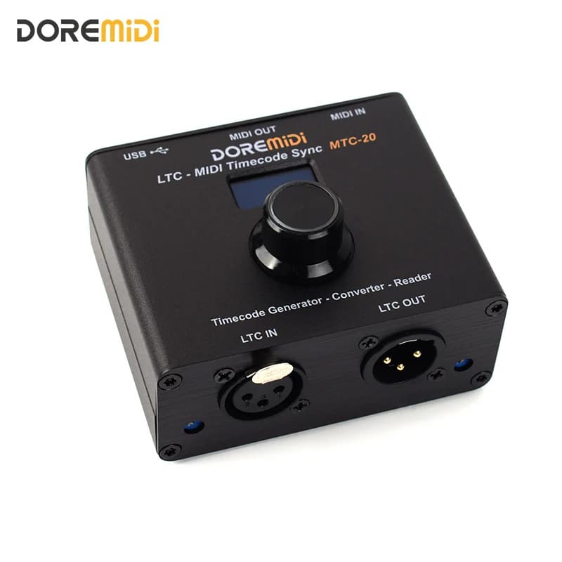 Dispositif DOREMIDI LTC-MIDI Timecode Sync (MTC-20) pour synchroniser le code temporel MIDI et le co