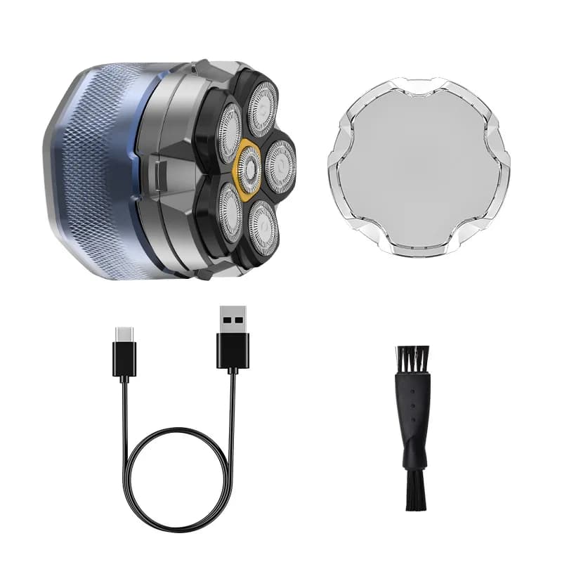 Rasoir électrique pour hommes chauves, rasoir magnétique 6D, tondeuse à cheveux rechargeable, LED ét