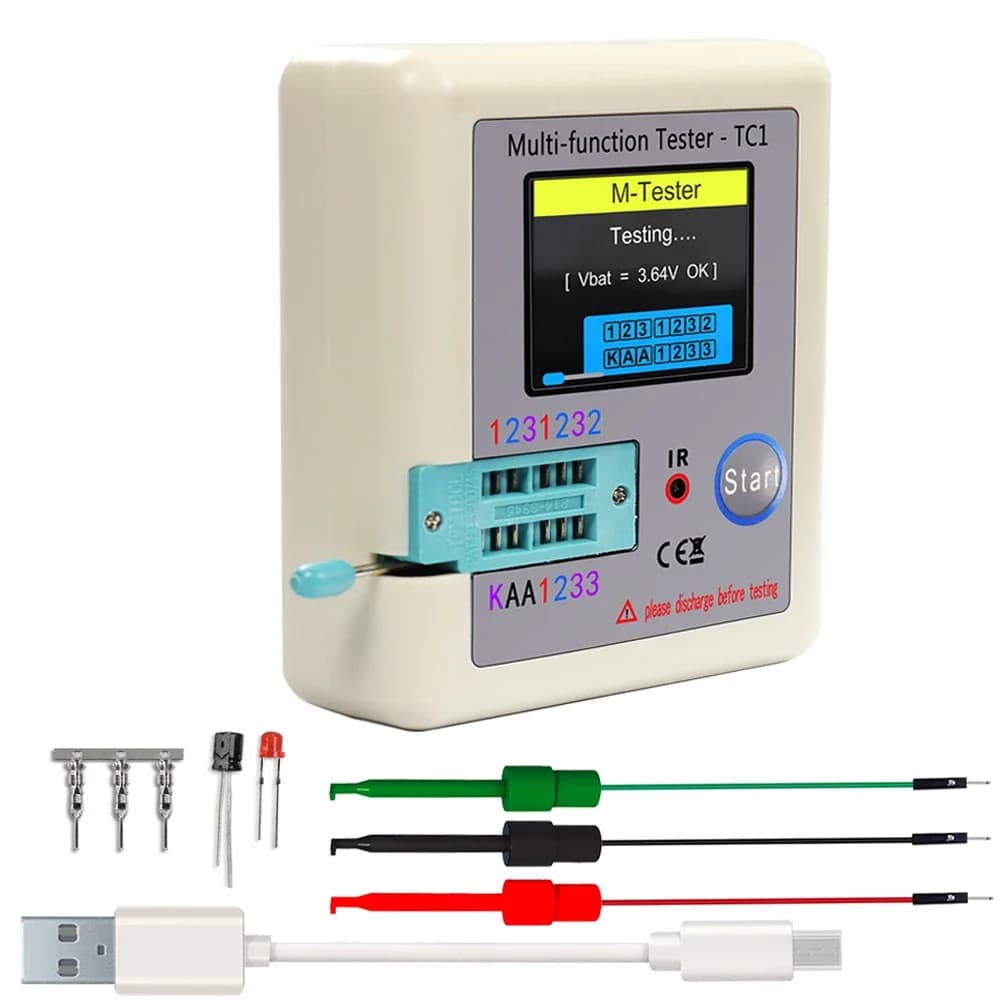 LCR-TC1 TC7 Coloré Affichage Multifonctionnel TFT Rétro-Éclairage Transistor Testeur Pour Diode Trio