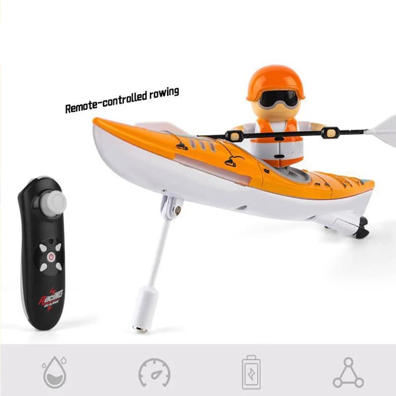 Bateau de course télécommandé 2.4G pour kayak, bateau à rames, jeux de compétition aquatique, jouet