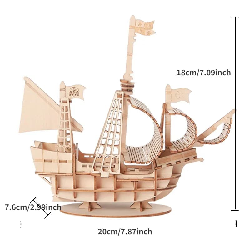 Puzzle 3D en bois pour voilier, 1 pièce, modèle d'assemblage, bricolage, artisanat en bois, cadeaux,