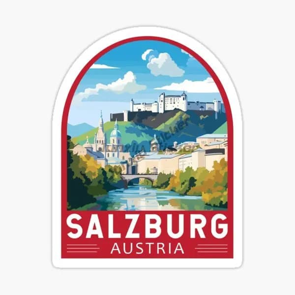 SALZBURG AUSTRIA autocollant de voiture vélo style casque ordinateur portable drôle décalcomanie vin