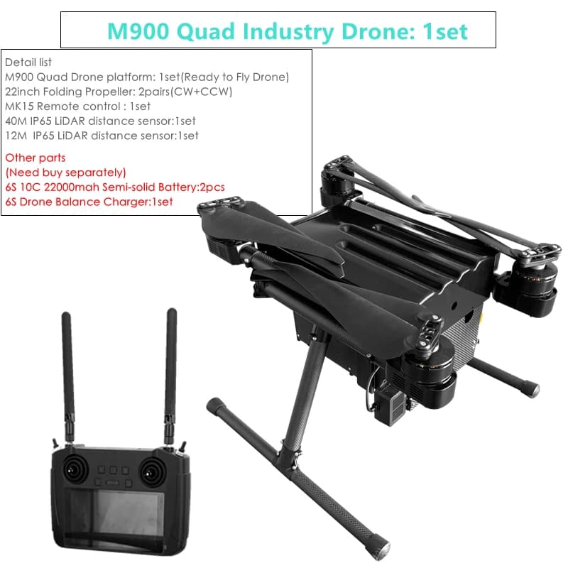 Drone pliable XAERO DIY M900, charge utile de 2 kg, 47 minutes de vol, pour UAV industriel, poids de