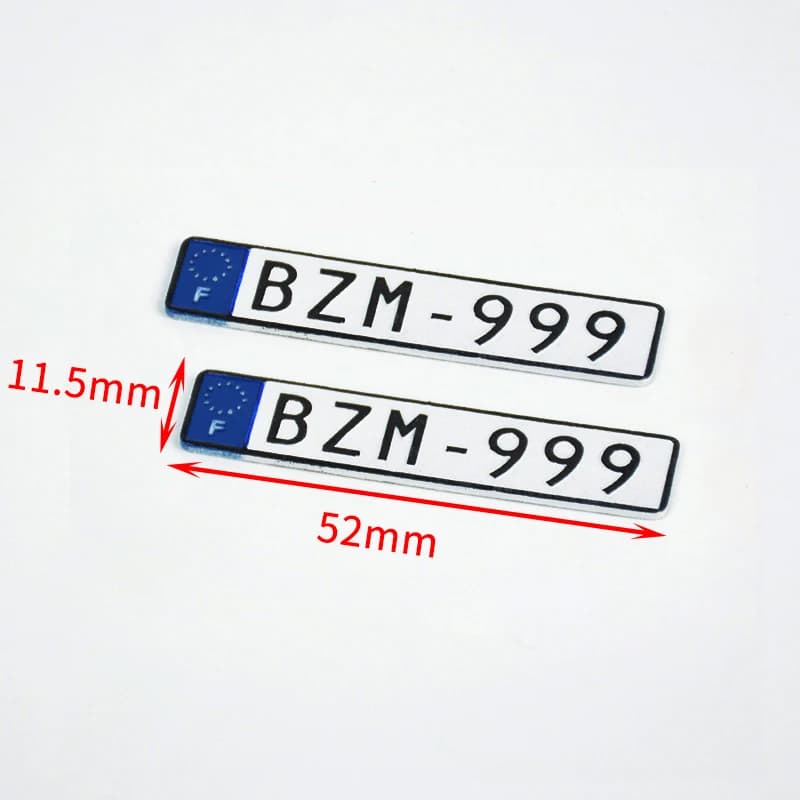 AMORACING 1 paire de plaque d'immatriculation en métal adaptée au modèle de voiture 1/10 1/8 RC 1/16