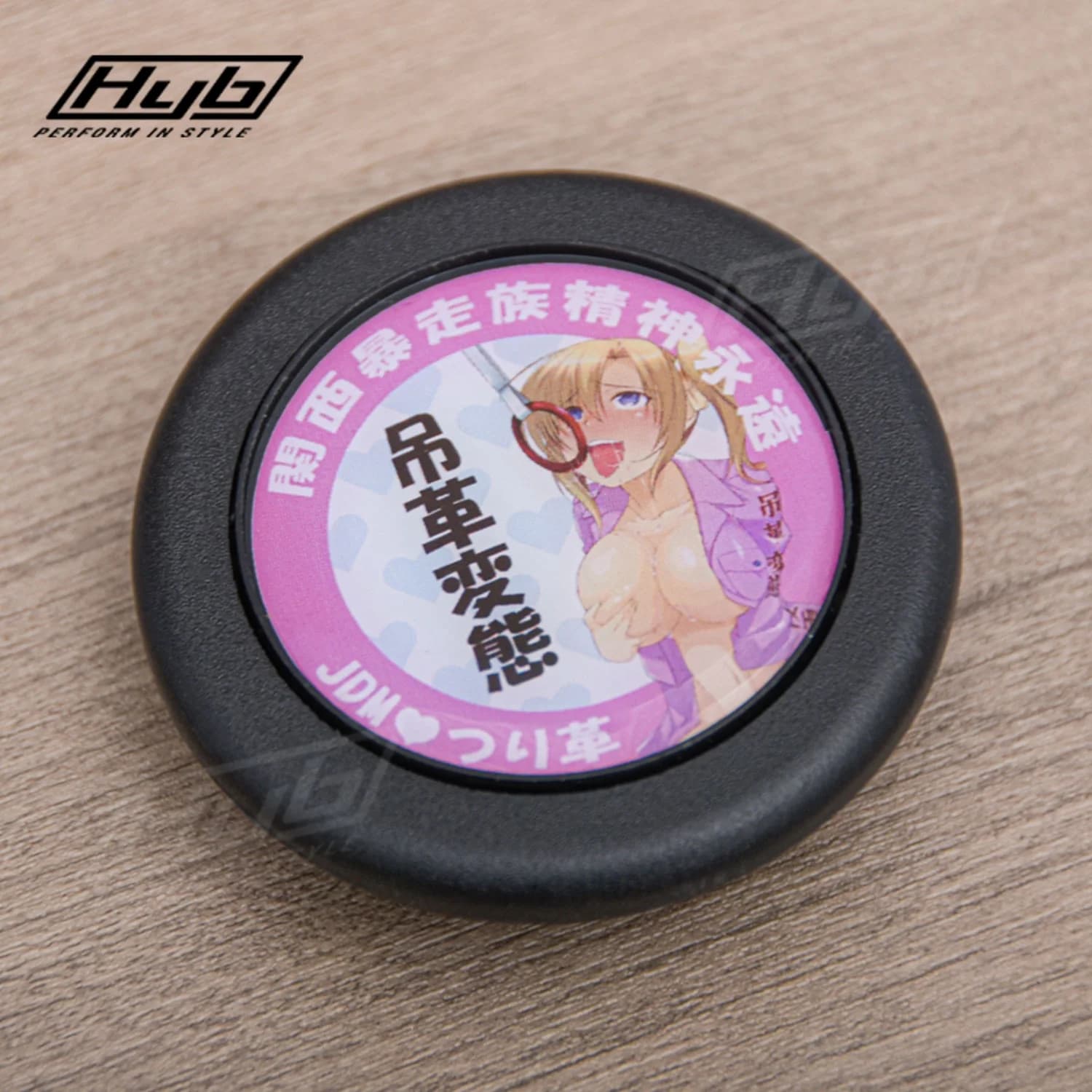 Bouton de klaxon JDM couleur rose, Style de course, klaxon de volant de voiture, couvercle poussoir,