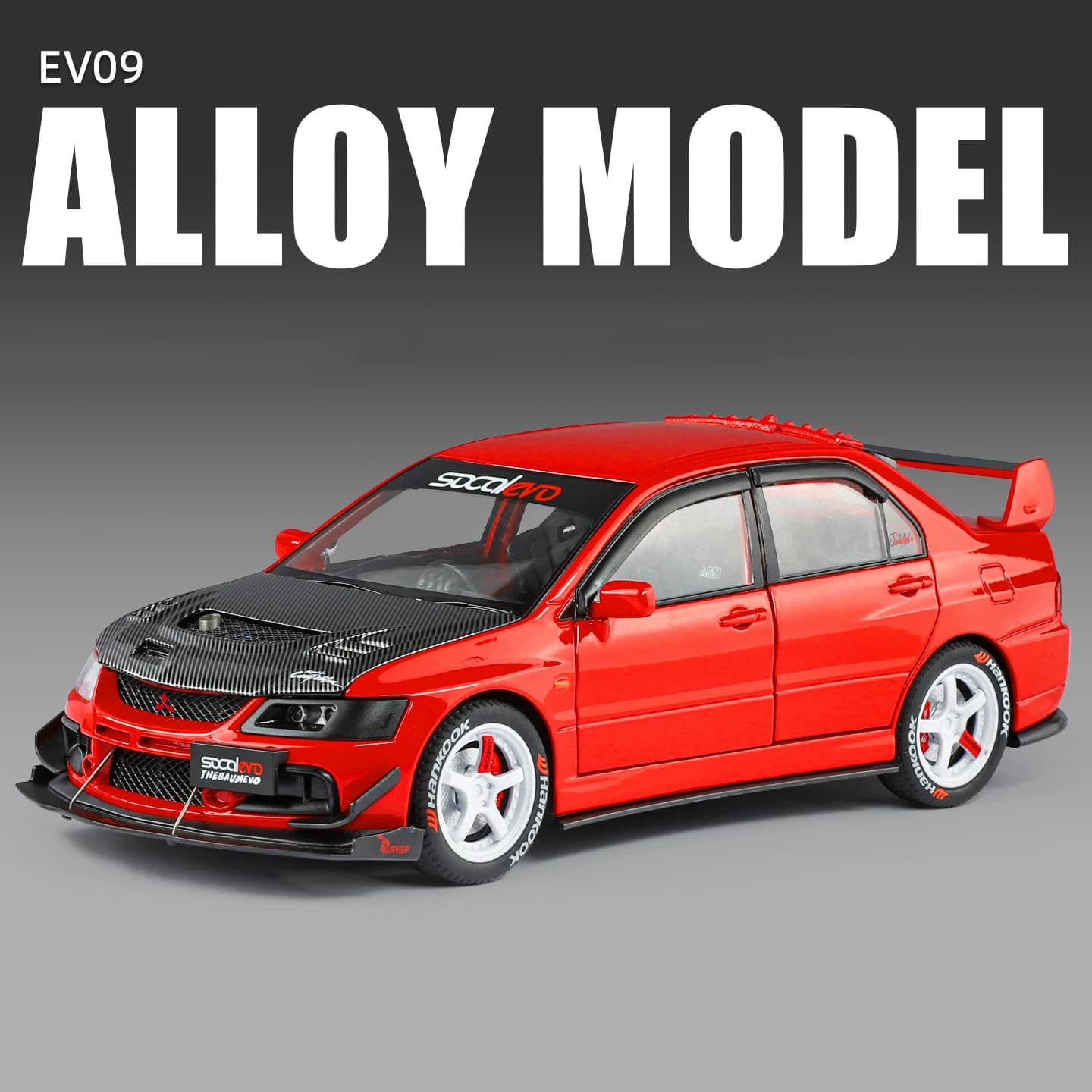 Mitsubishis Lancer Evolution EV09 – modèle de voiture de sport en alliage, jouet en métal, véhicule 