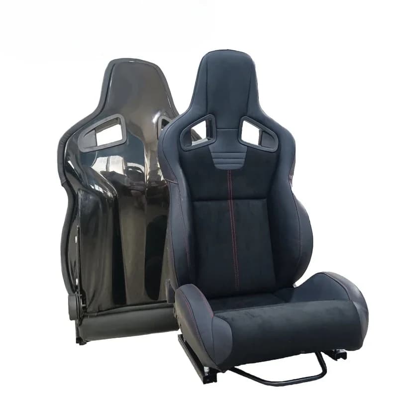 Sièges de sport de voiture en fibre de verre et de carbone, siège de course confortable, tissu en cu