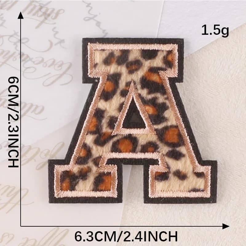 Patchs de lettre de l'alphabet léopard pour vêtements et chapeaux, autocollant de gril, nom, logo de