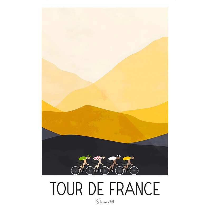 Affiche De vélo De montagne, aquarelle, course De cycliste, Tour De France, peinture sur toile, imag
