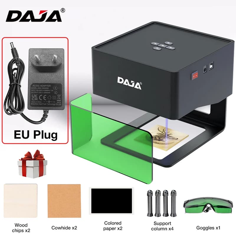 DAJA DJ6 Mini graveur Laser Portable bricolage Bluetooth Machine peint chien étiquette papier cuir e