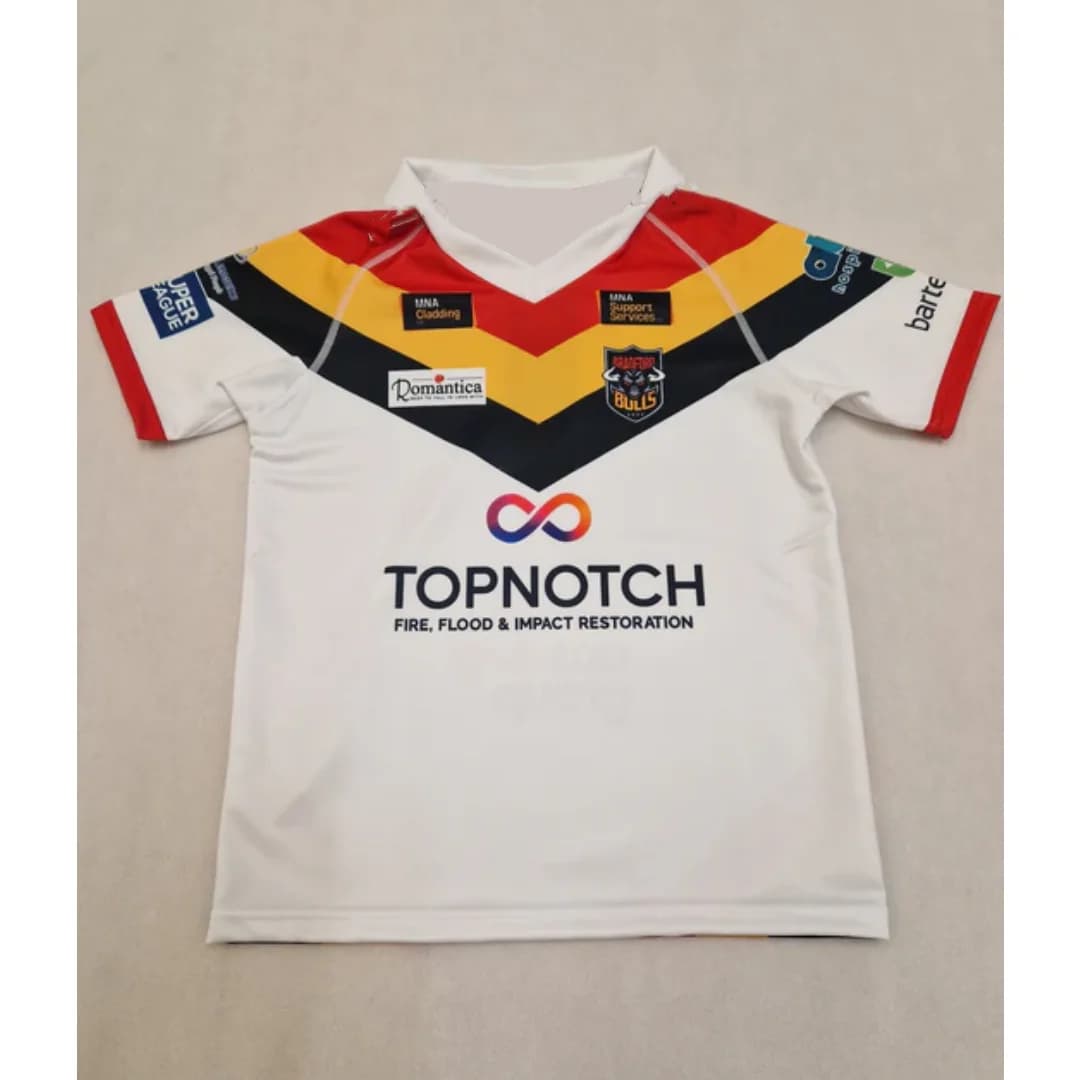 Maillot de rugby à manches courtes noir des Bradford Bulls 2026 pour hommes – T-shirt de sport décon