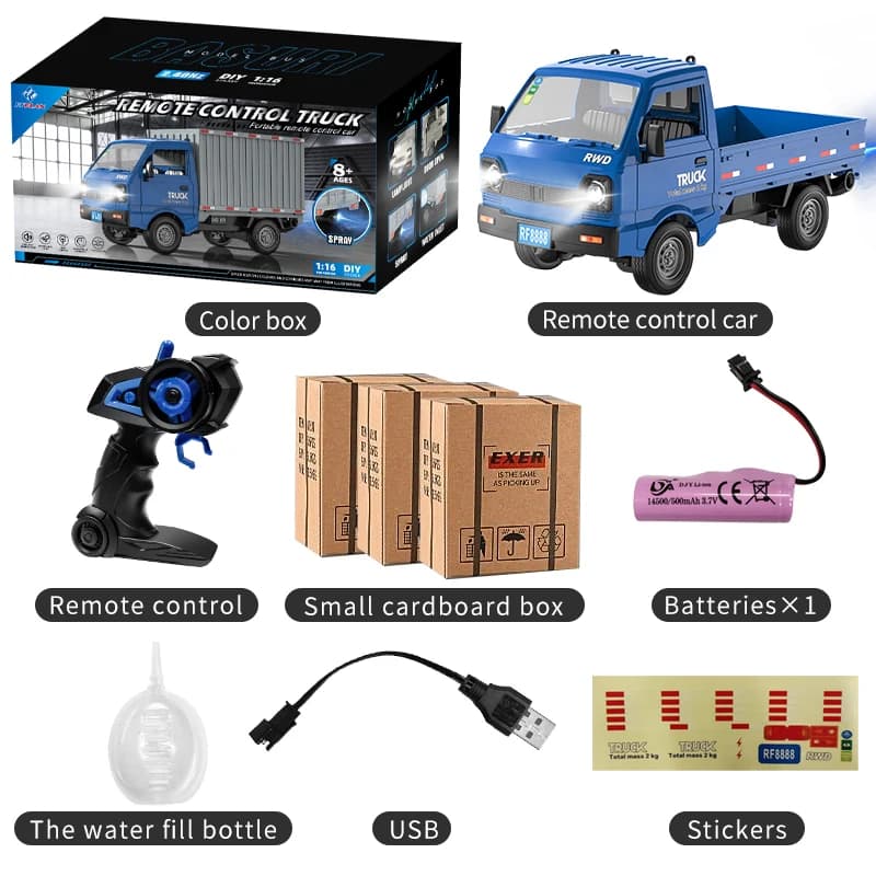 Camion RC 1:16 2.4GHZ RC voiture Simulation dérive camion d'escalade avec pulvérisation et lumières 