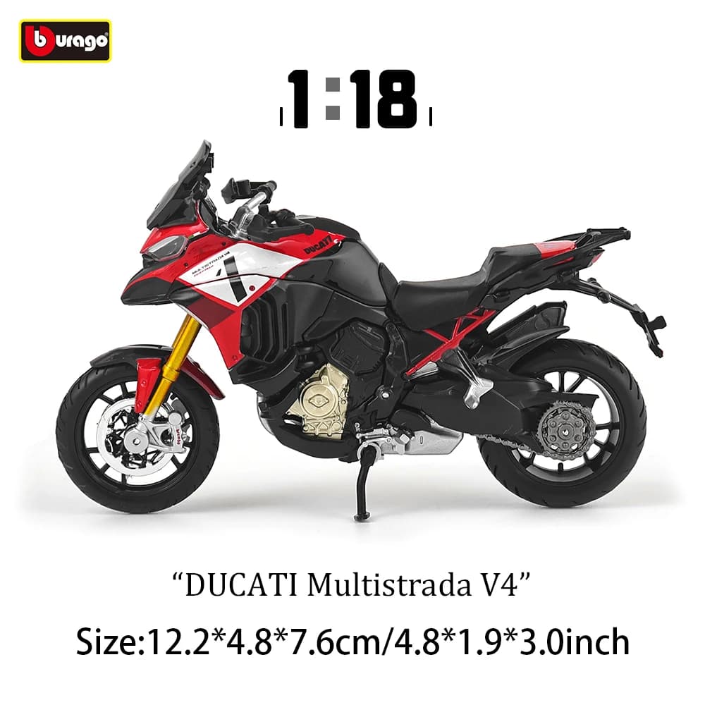 Bburago 1:18 Nouveau modèle Ducati Multistrada V4, fabrication exquise, collection classique, modèle
