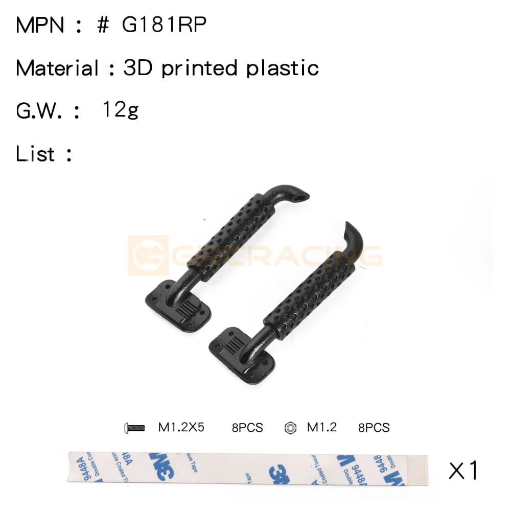 Tuyau d'échappement vertical GRC imprimé en 3D pour TRX4M Chevrolet K10 / TRX4MT Chevrolet K10 # G18