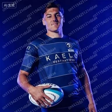 Maillot de rugby Bristol Bears à rayures bleues 2026, sponsor KAELO DESTINATIONS, pour hommes, famil
