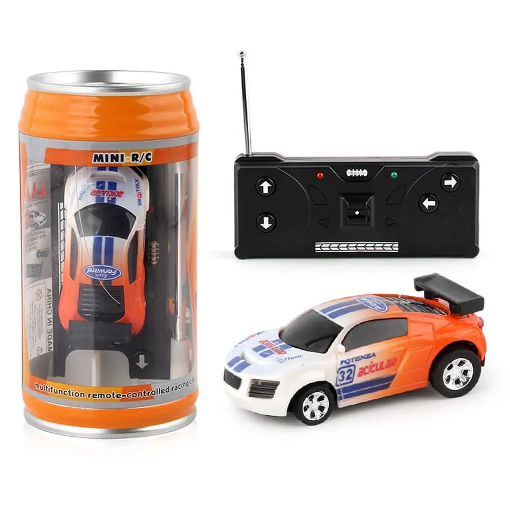 Coke Can Véhicule de course télécommandé à piles Voiture de course RC LED Lumières Micro Voiture de 