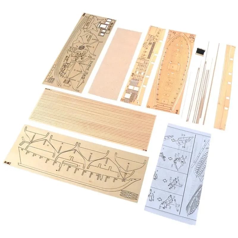 Jouets de voilier en bois, modèle de bateau à voile assemblé 1:100, kit en bois à assembler soi-même