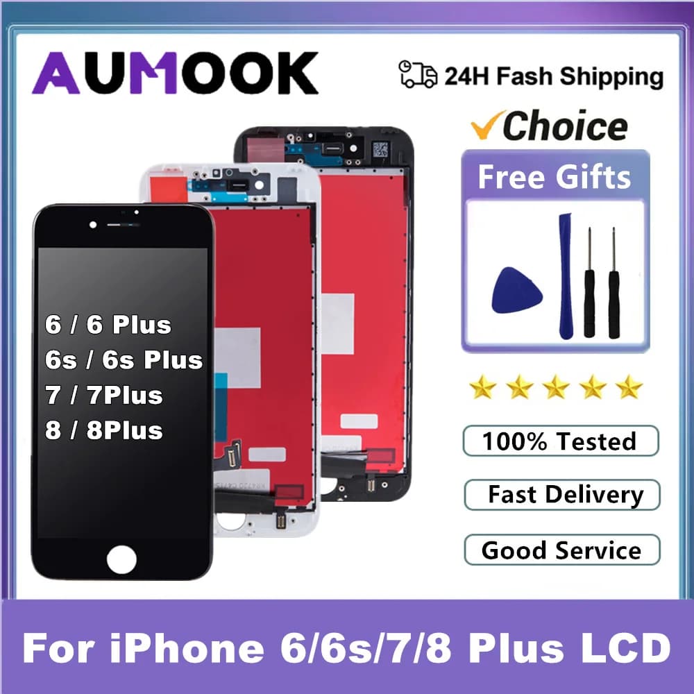 UTO-Ensemble écran tactile LCD 3D, grade AA, pour iPhone 6, 6S, 7, 8Plus