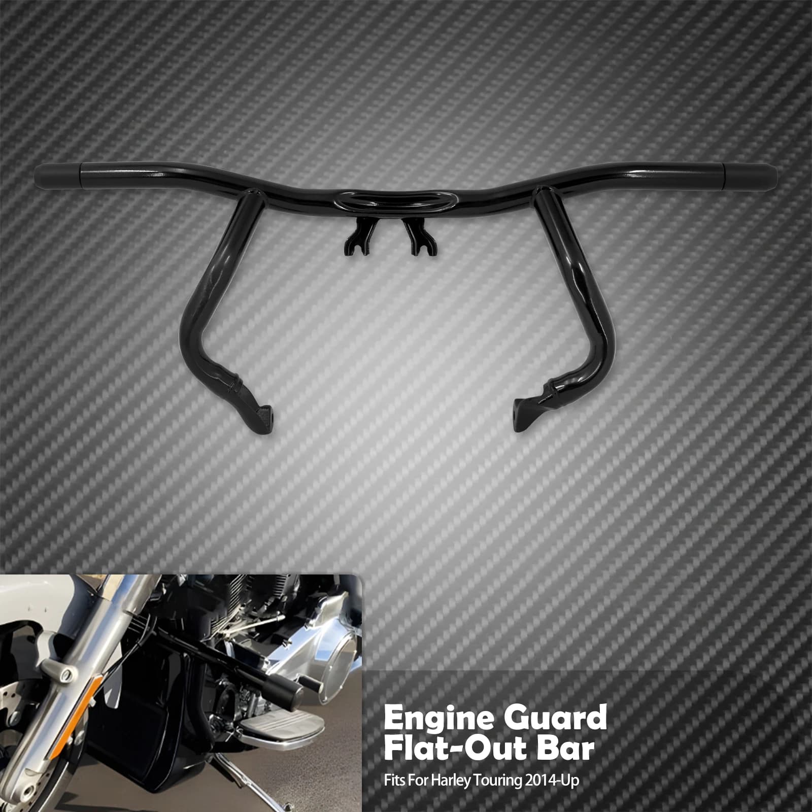 Barre de protection d'autoroute pour moteur de moto, barre avant plate pour Harley Touring 2014-Up E
