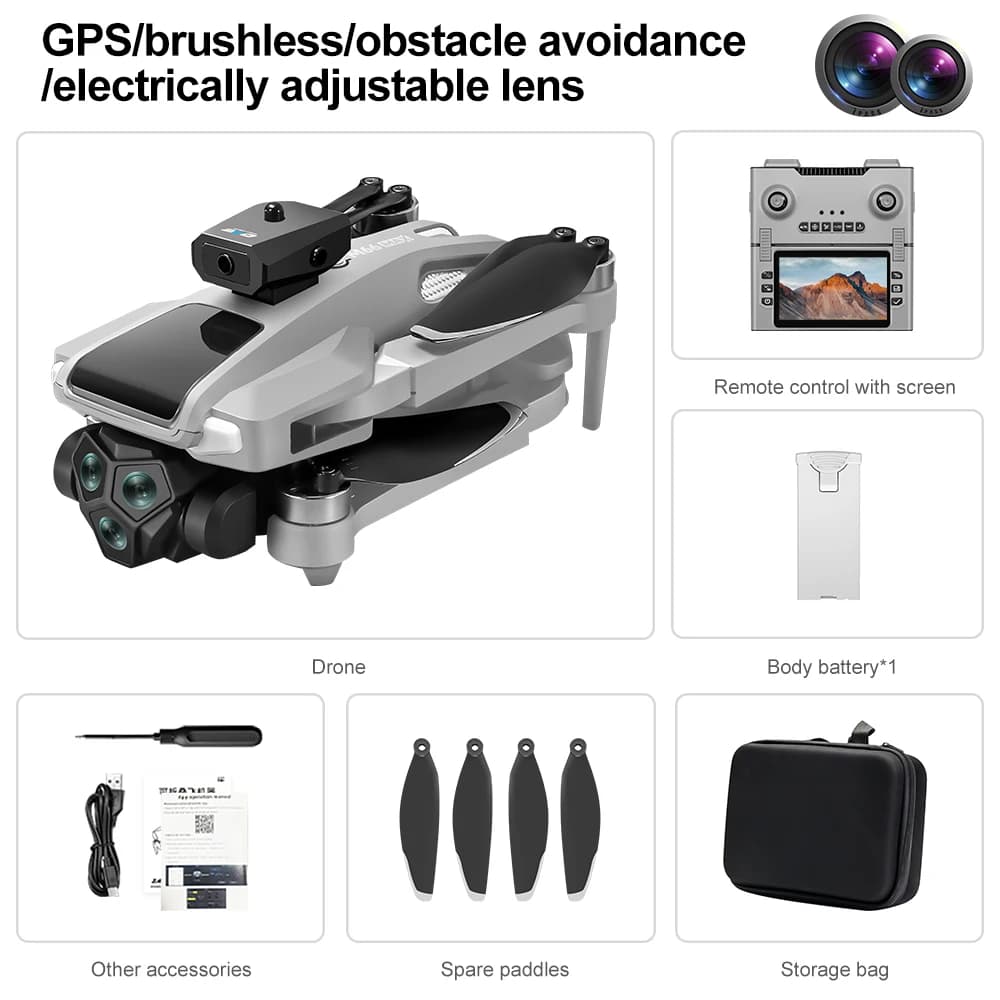 G66 nouveau Drone pliant GPS 4.5 "écran 25 Min batterie 8K caméra de film Position du flux optique a
