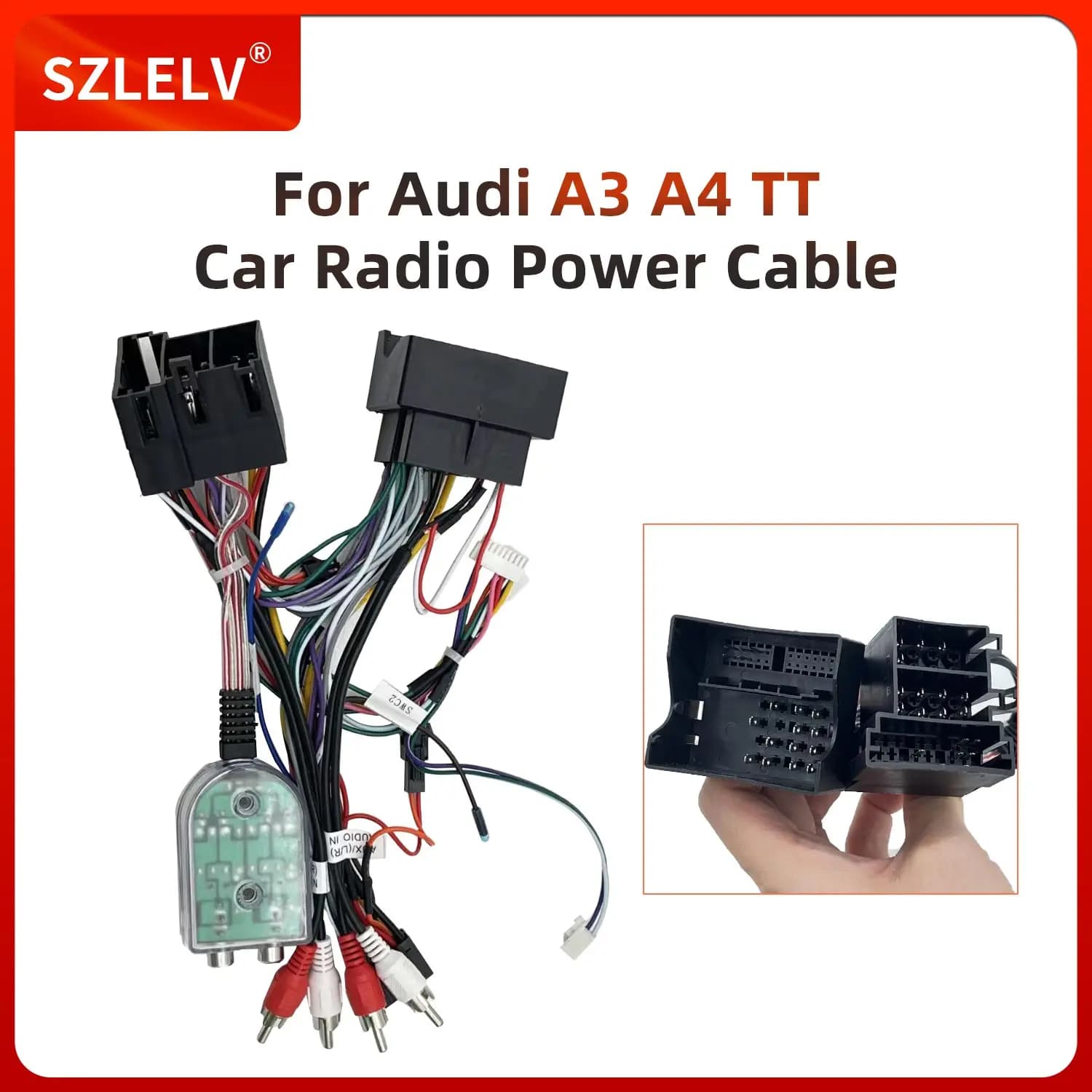 Faisceau de câbles d'alimentation pour autoradio, avec convertisseur Audio, pour Audi TT A3 S3 RS3 A